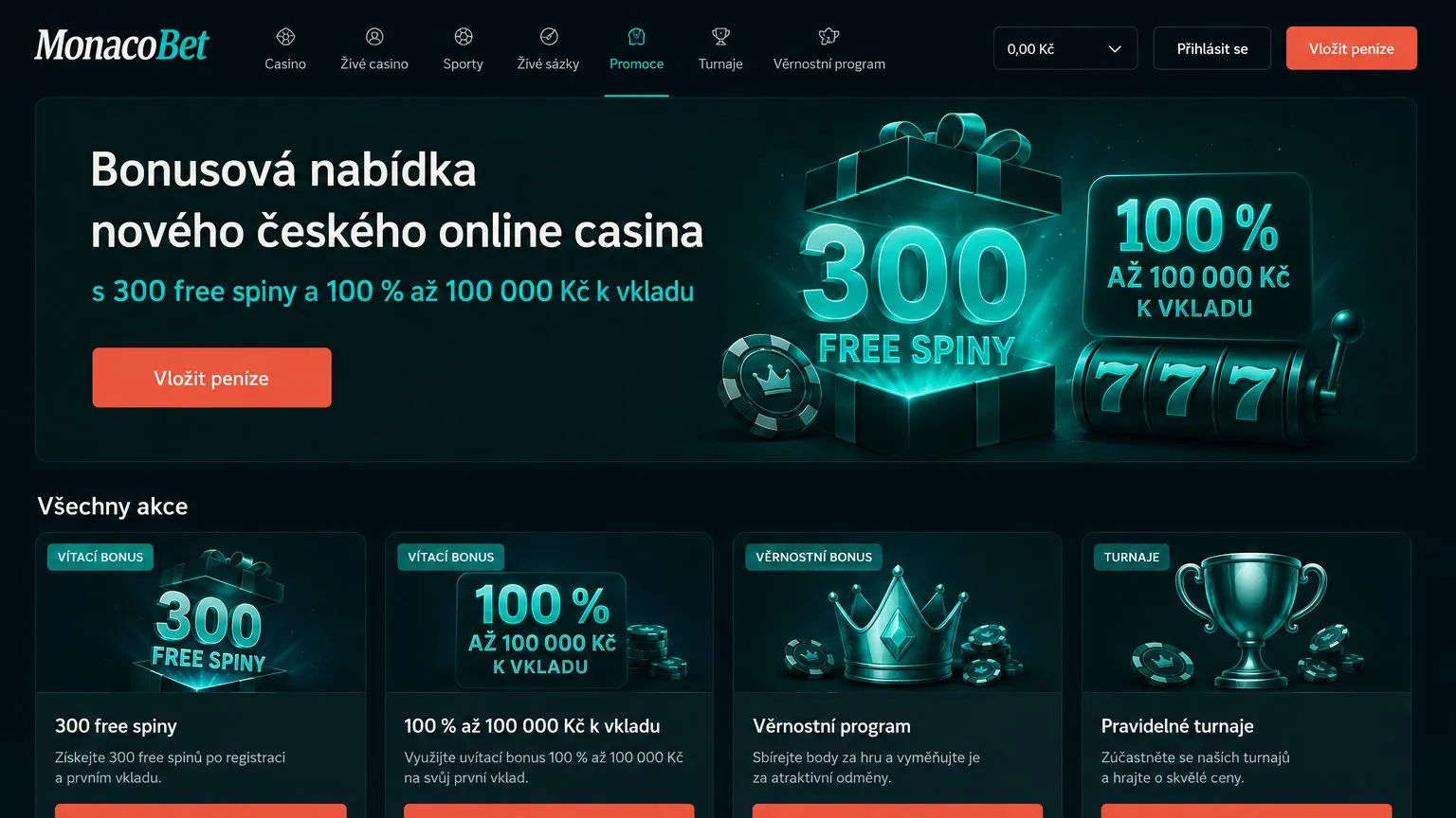 Bonusy a propagační akce, které nabízí nové české online casino